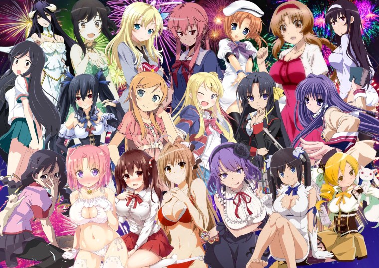 Много аниме девочек
