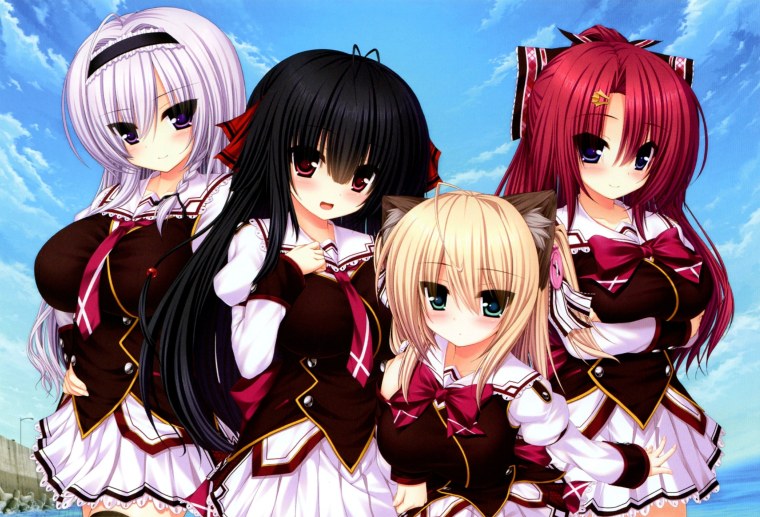 Четыре аниме девушки