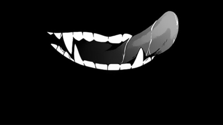 Улыбка на черном фоне