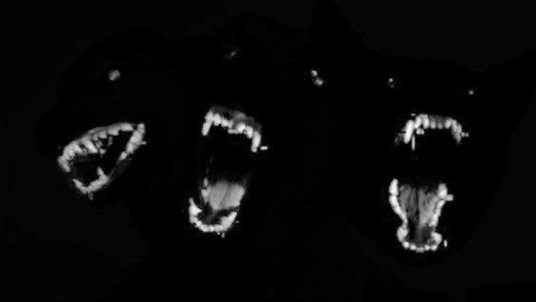 Губы вампира на чёрном фоне