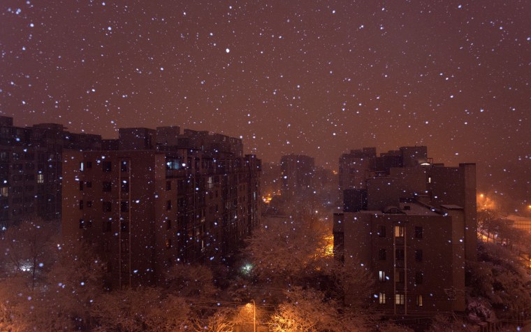 Зима вечер город