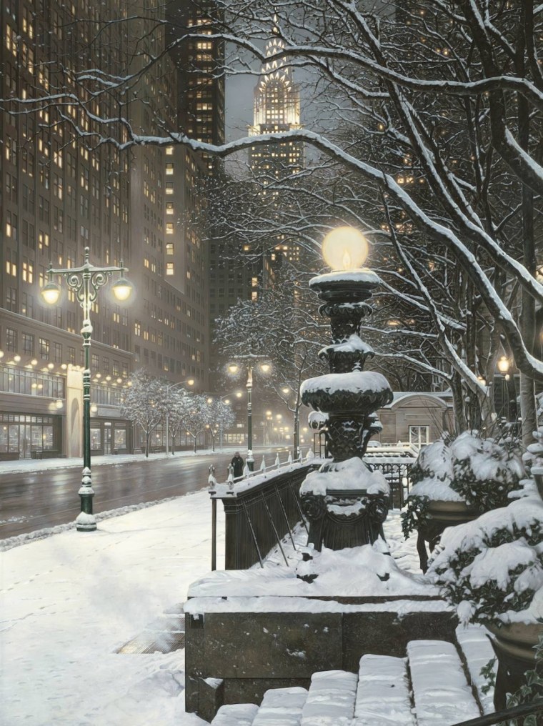 Ночной зимний город