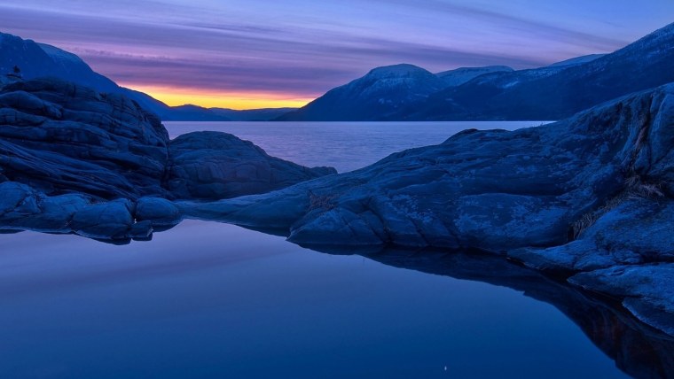 Норвегия фьорды закат