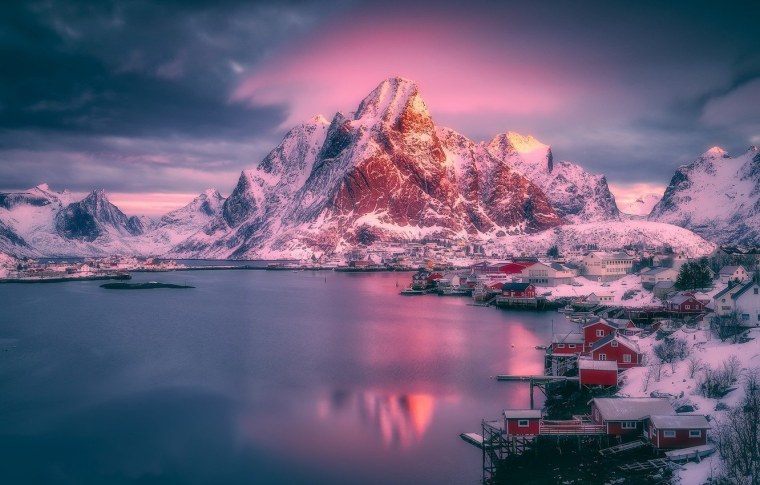 Скандинавия Лофотенские острова рассвет