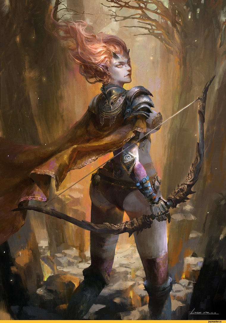 Тифлинг лучник арт