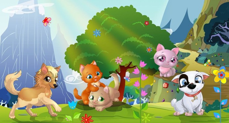 Детский фон с животными