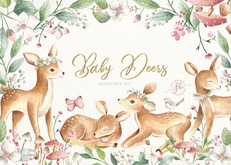 Фон с животными акварелью