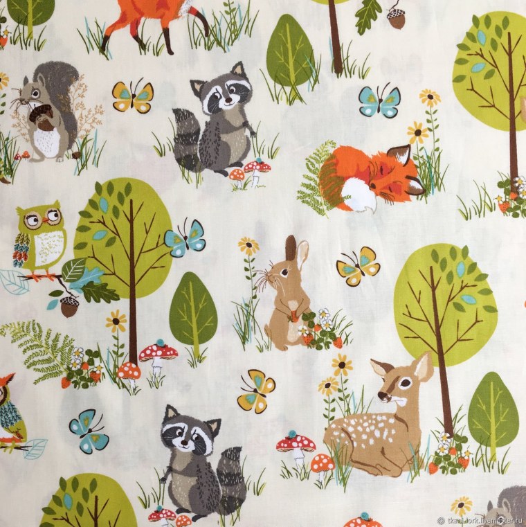 Детская ткань с животными