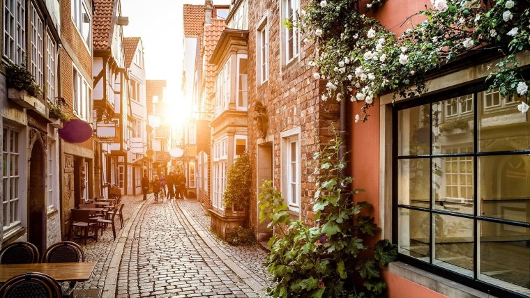 Улочки Лондона осень кафе