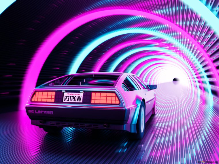 Делориан неон 4k