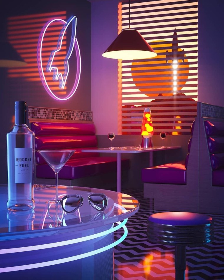 Бар в неоновом стиле