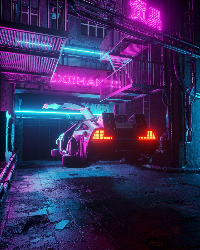 Future City Art Cyberpunk неон