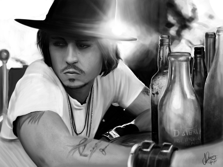 Johnny Depp Black and White