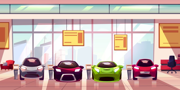 Автосалон Векторная иллюстрация