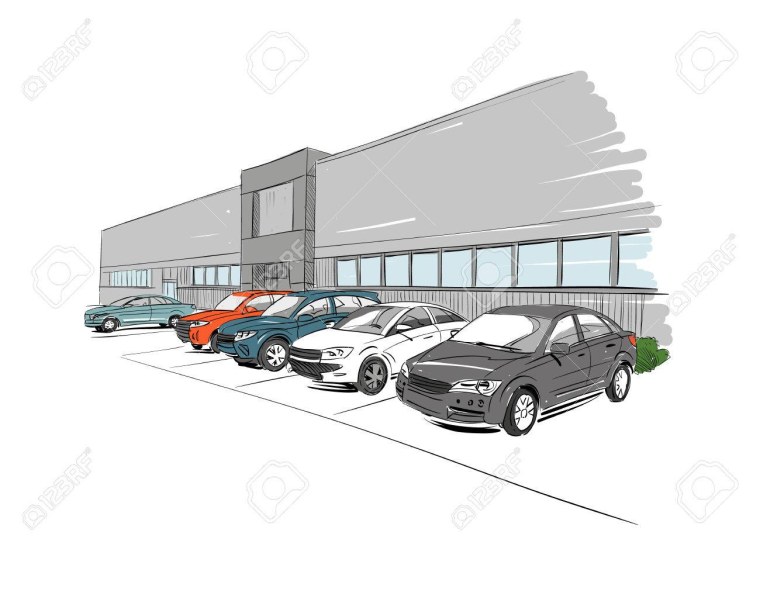 Автосалон Векторная иллюстрация
