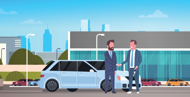 Довольный клиент автосалона рисунок