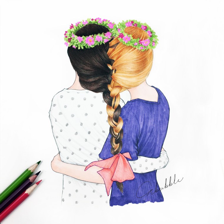 Подруги рисунок