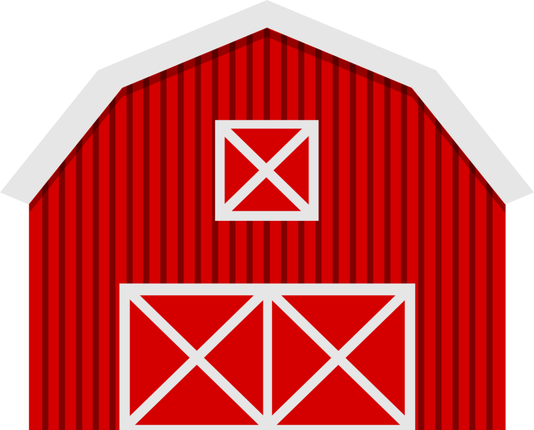 Красный мультяшный Амбар