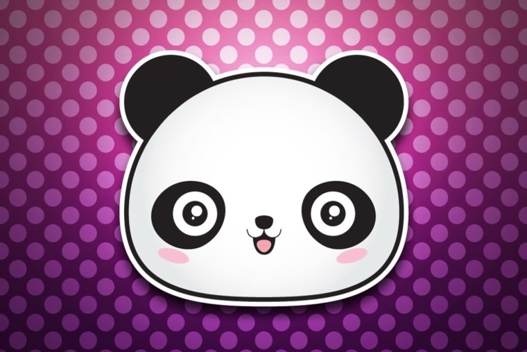 Панда с цветами