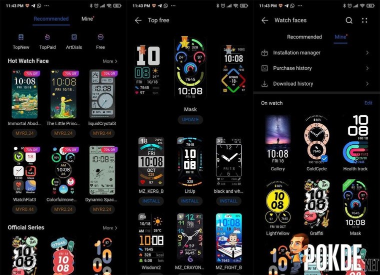 Honor Band 6 экраны