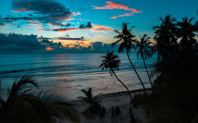 Море розовое небо