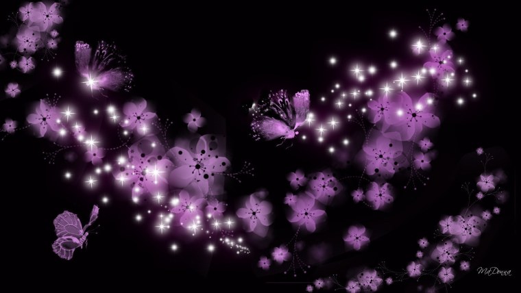 Мелкие цветочки на черном фоне