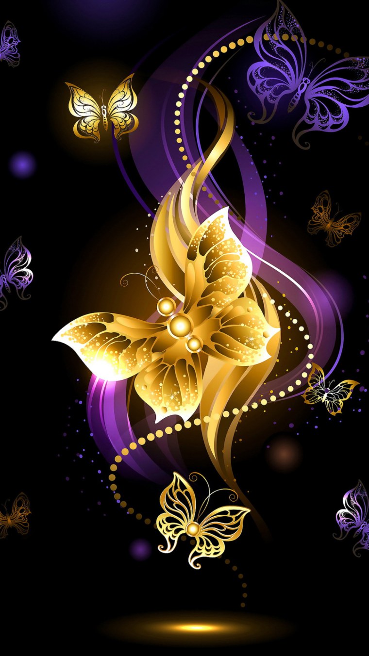 Неоновые цветы на черном фоне