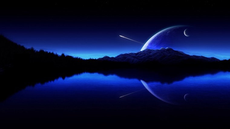 Темном фоне силуэт волка