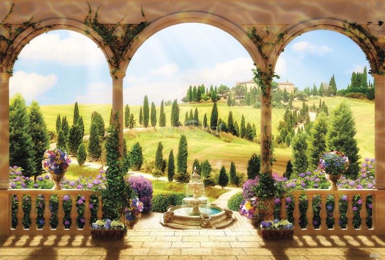 Картина фреска Райский сад