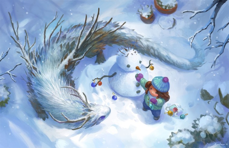Зимняя сказка фэнтези арт