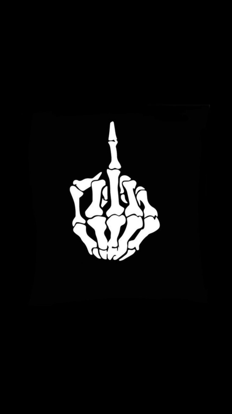 Средний палец на черном фоне