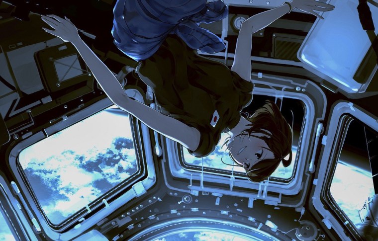 Девушка на космическом корабле