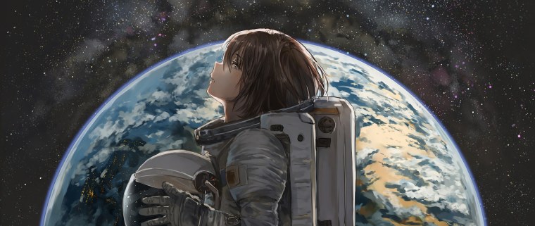 Девушка в скафандре Космонавта