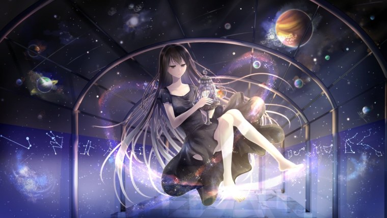 Аниме девушка космос