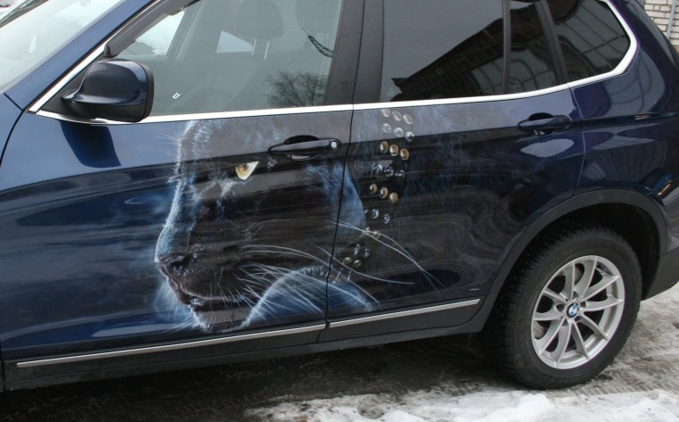 Черная пантера аэрография