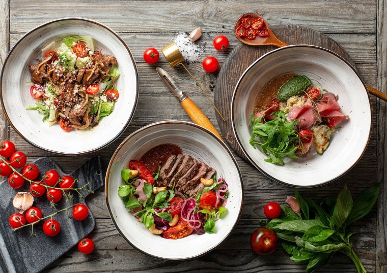 Ресторанное блюдо вид сверху