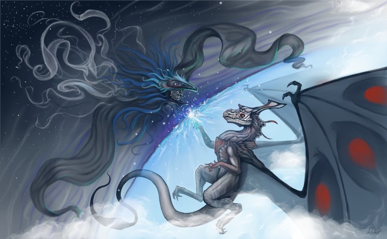 Дракон в космосе арт
