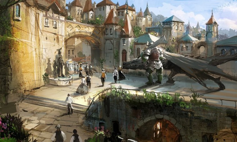 Рыночная площадь средневекового города арт