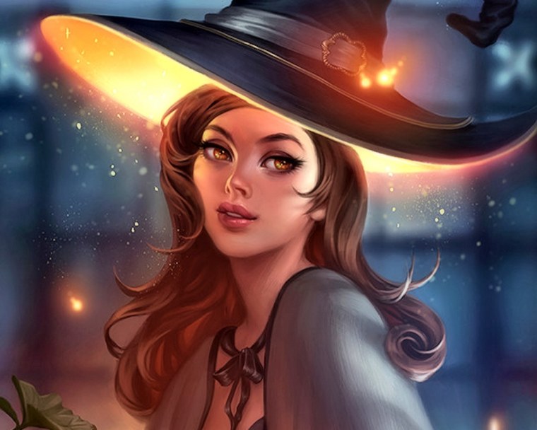 Ведьма рисунок красивая