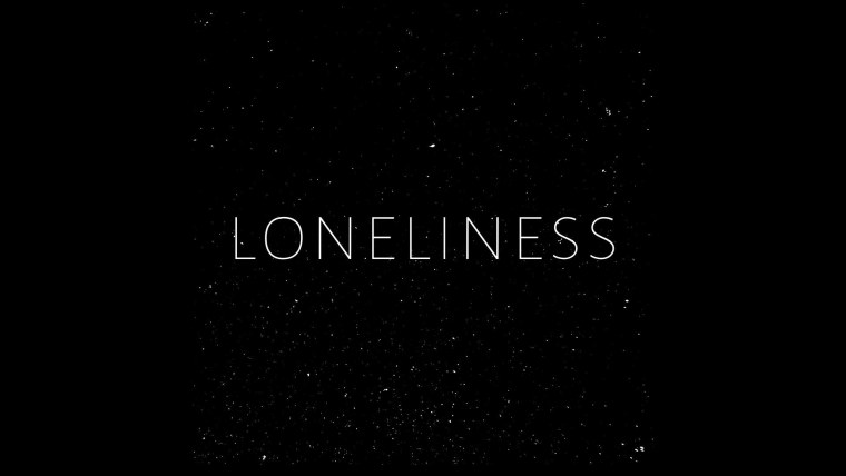 Слово одиночество на черном фоне
