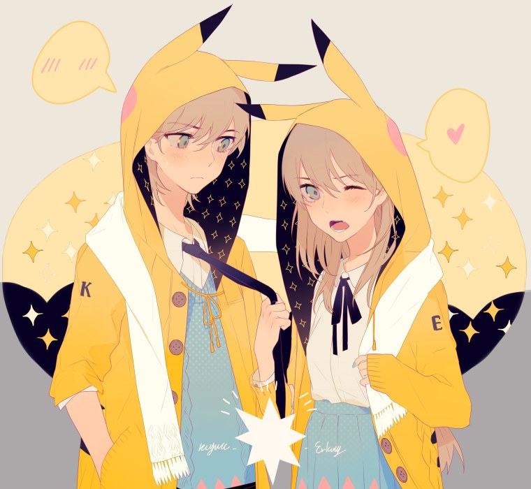 Пикачу девушка и парень