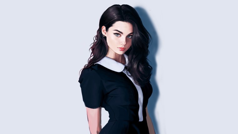 Мультяшная девушка брюнетка