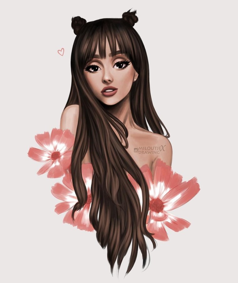 Мультяшна девочка с черными вл