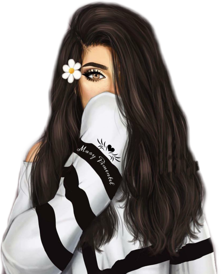 Брюнетка рисунок