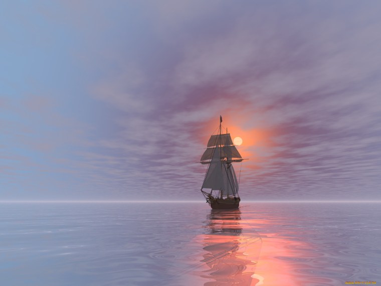 Корабль уплывает вдаль