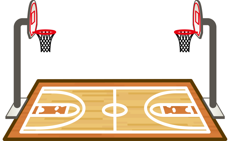 Баскетбольное поле на белом фоне