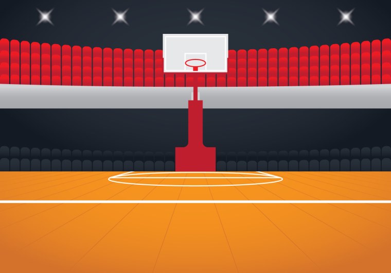 Баскетбольное поле на белом фоне