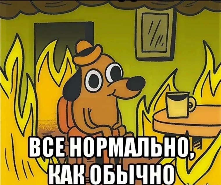 Собака в огне Мем