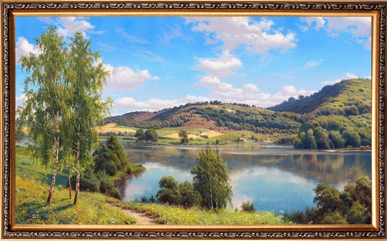 Художник Игорь Прищепа пейзаж Лесная река