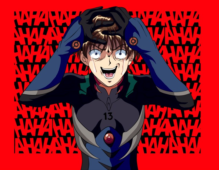 Евангелион Рей и отец Синдзи